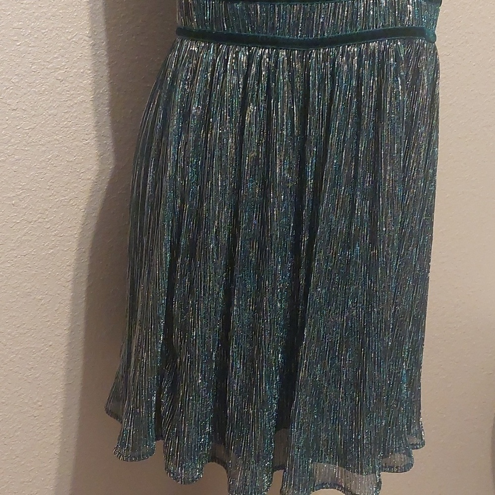 Lulu's Smokeshow Teal metallic mini dress New Medium Homecoming Formal - Picture 7 of 12